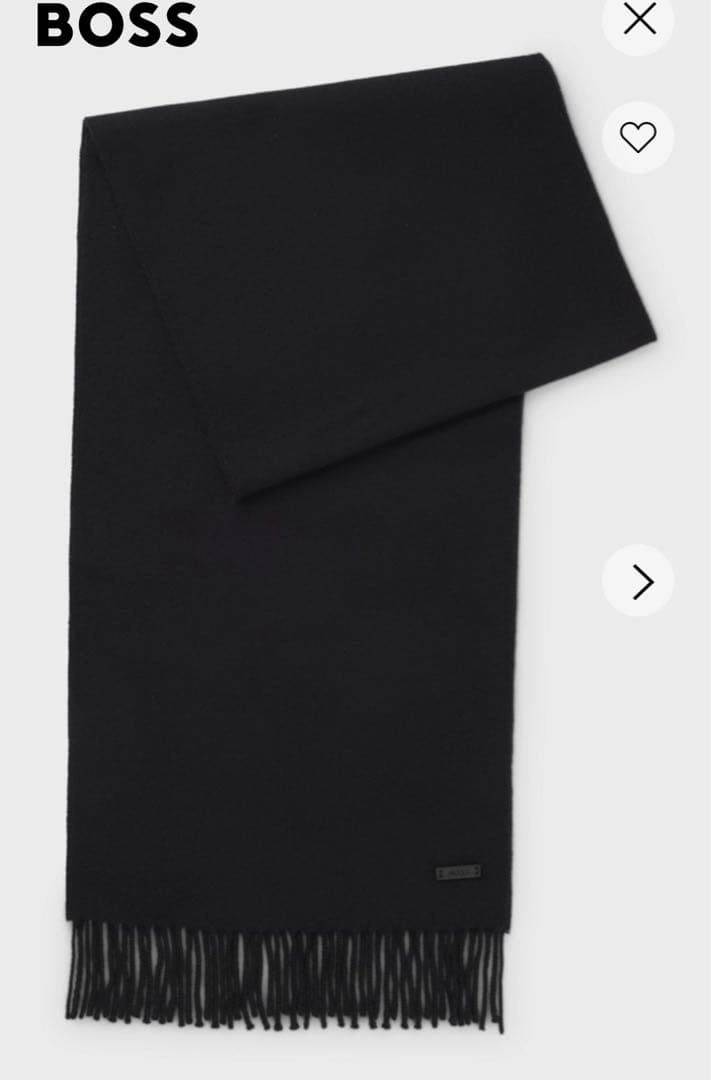 BOSS イタリア製マフラー ウール ロゴパッチ