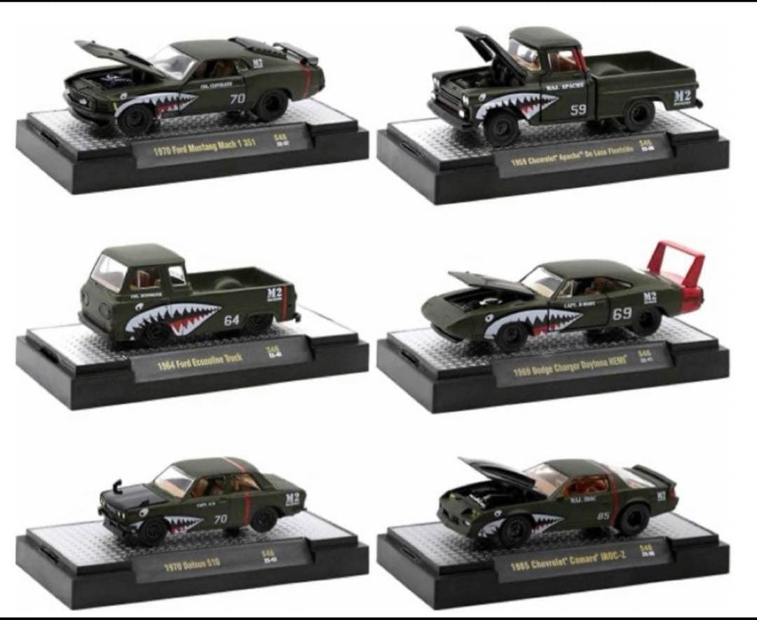 M2 1/64 シャークデザイン ミニカー 6台セット