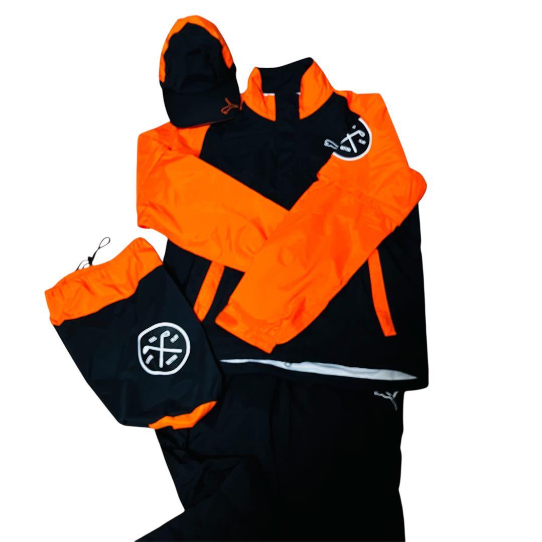 【美品】プーマゴルフ ゴルフ レインウェア セットアップ キャップMサイズ