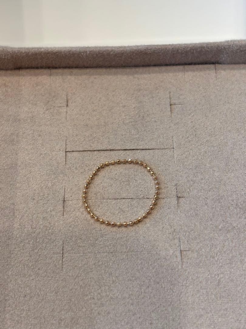 BOX付き　[レイヤード] K10YG ボールチェーン リング　9号