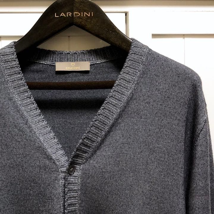 クルチアーニ 27ゲージ×9ゲージカーディガン グレー 50 Cruciani