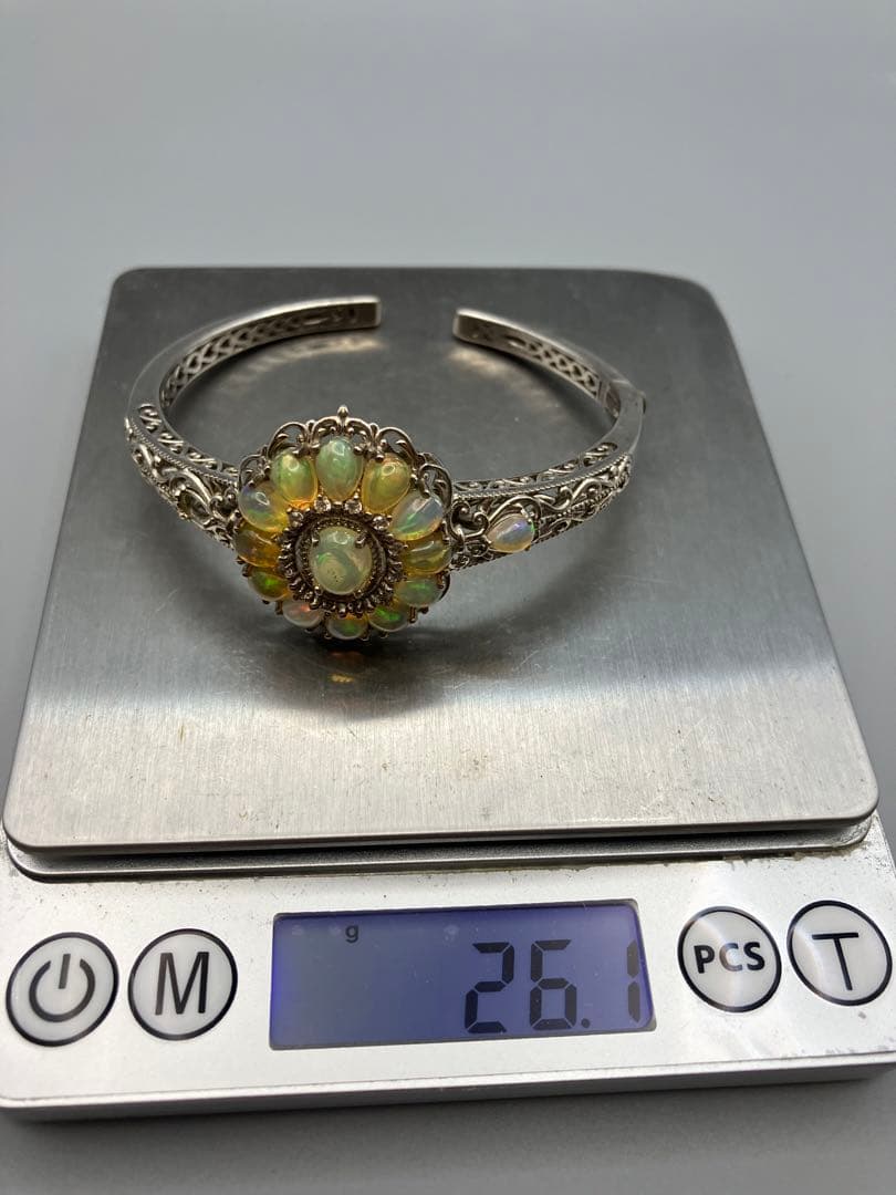 SV925 オパール　バングル　ブレスレット