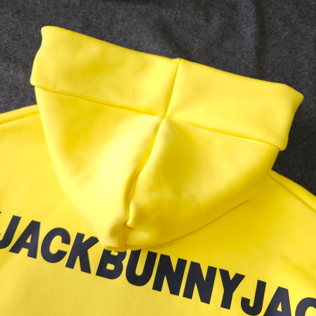 【ジャックバニー】2024年ロゴネームライン×ダンボール 裏起毛ゴルフパーカーL