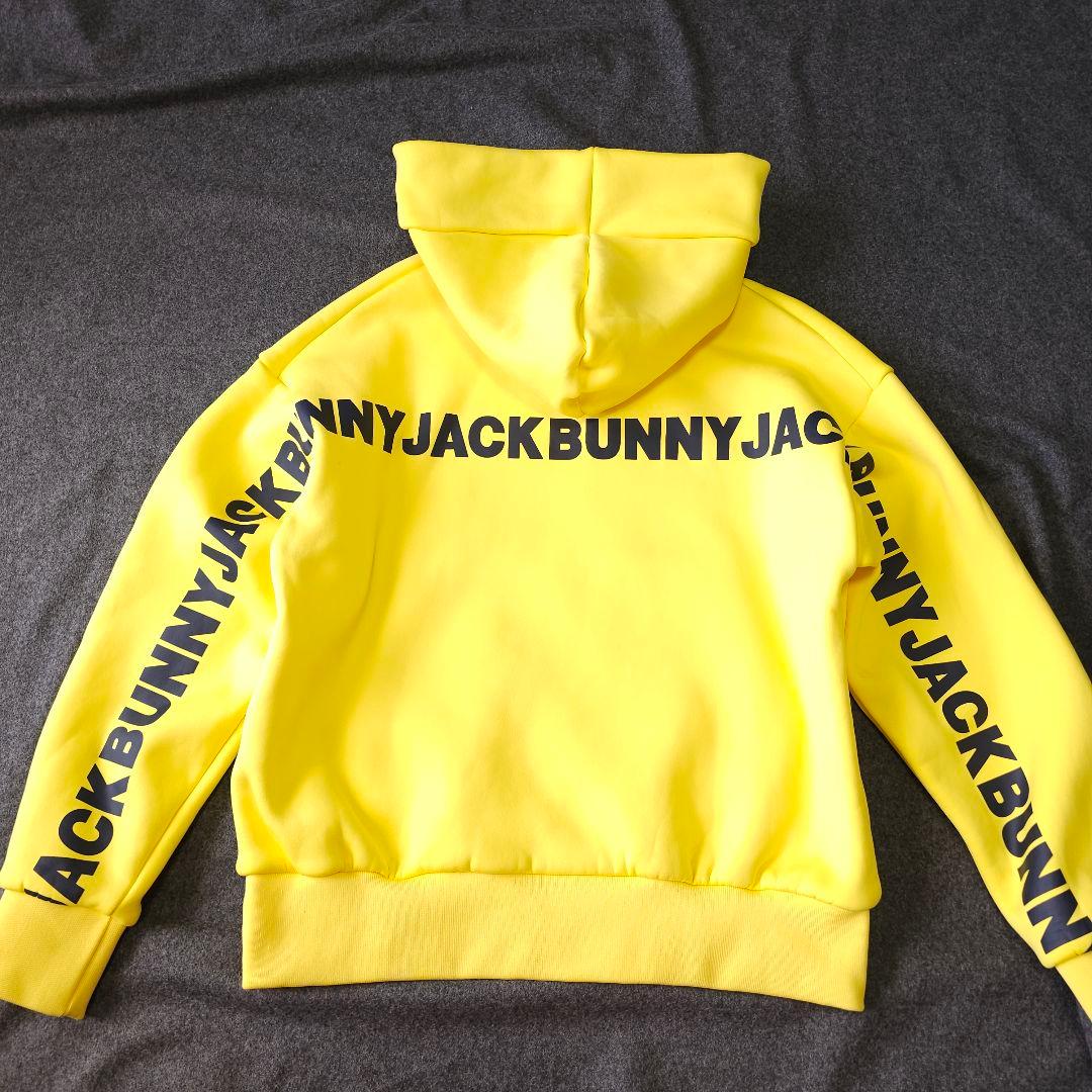【ジャックバニー】2024年ロゴネームライン×ダンボール 裏起毛ゴルフパーカーL