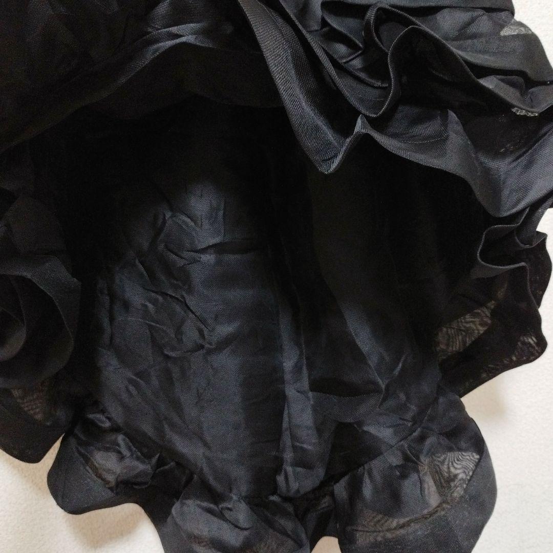 オスカーデラレンタ ドレス ブラック フリル アシンメトリー