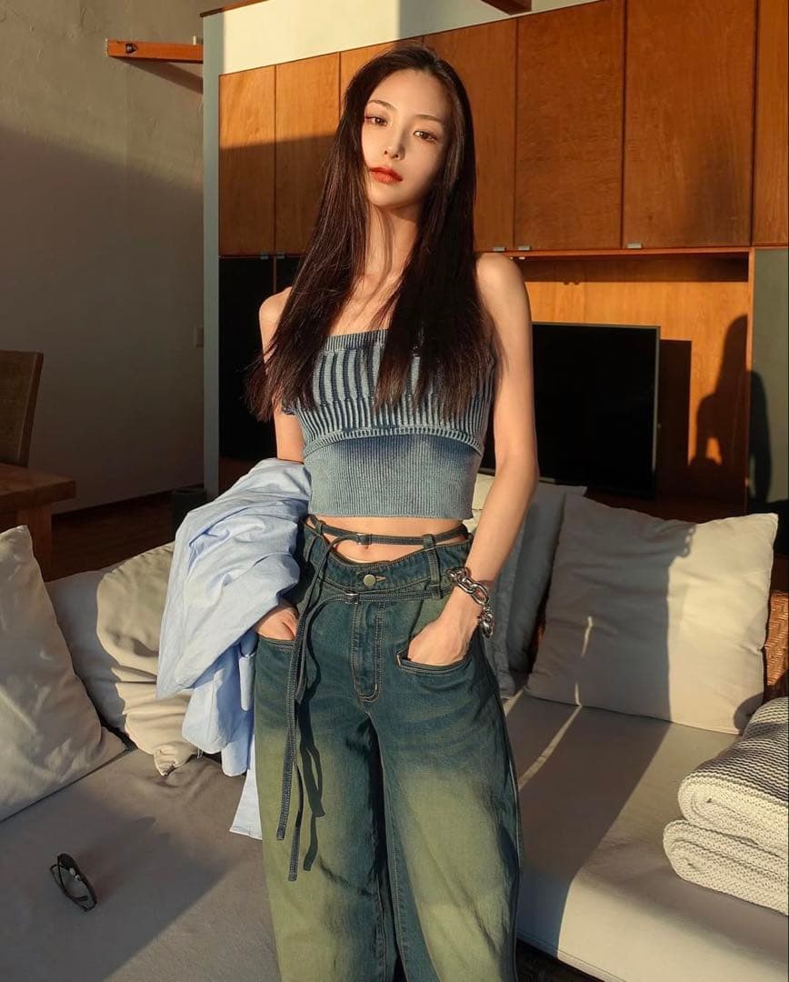 meltthelady rib tube tops チューブトップ ベアトップ