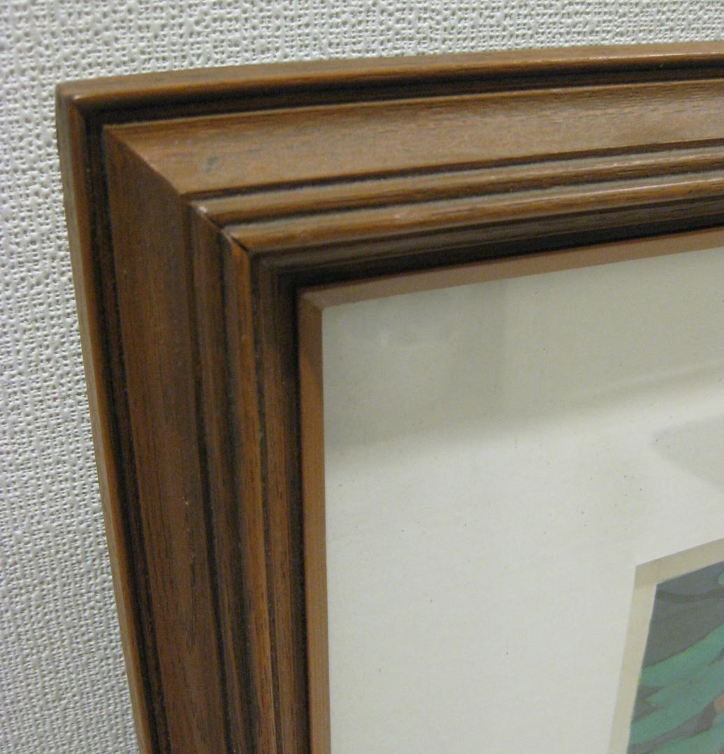 北岡文雄「天龍寺曹源池」木版画 1973 【自筆サインあり】