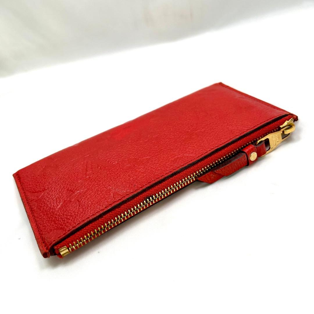 ルイヴィトン アンプラント ポルトフォイユキュリーズ オリアン(赤) 長財布