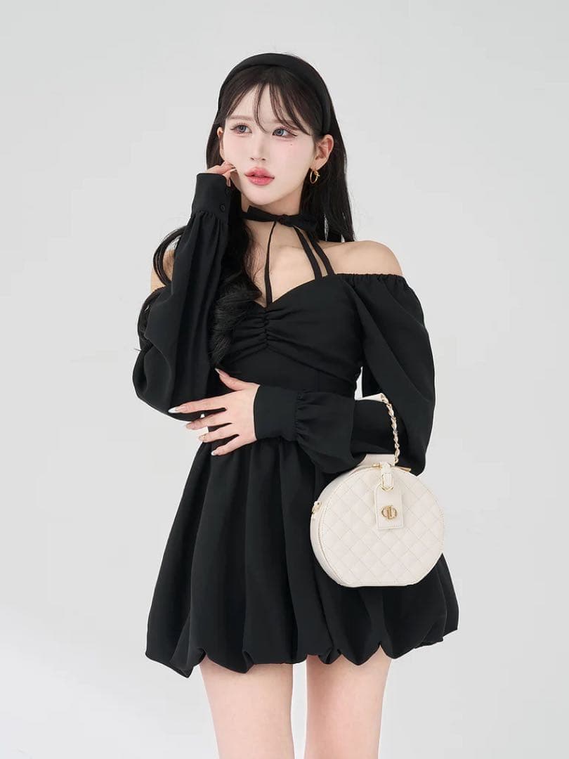 新品タグ付 ダーリッチ ウエストコルセットバルーンミニワンピース