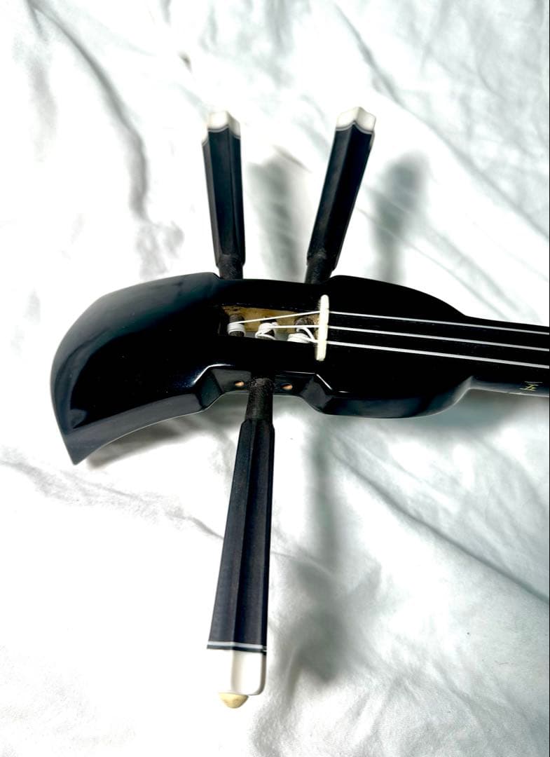 沖縄三線（おきなわさんしん）蛇皮本皮強化張り　替弦、専用ソフトケース付き