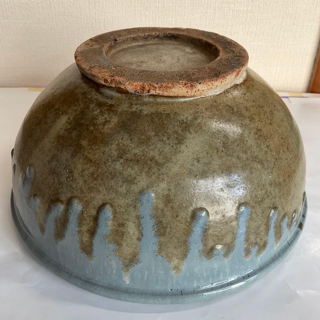 松代焼岡田窯 青釉薬片口 明治中期から大正初期頃 岡田の窯業】