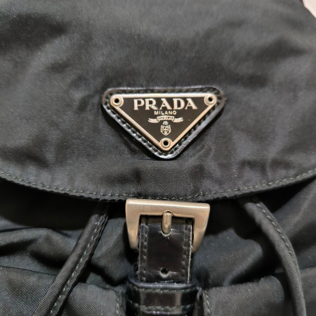 PRADA　プラダ　バックパック　ミニリュック　ナイロン　ブラック　ロゴプレート