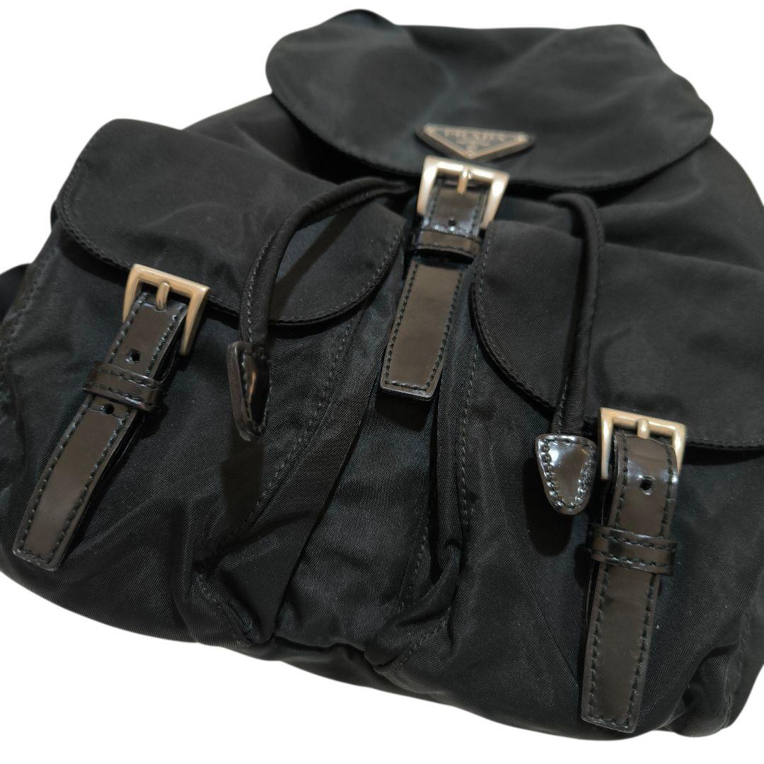 PRADA　プラダ　バックパック　ミニリュック　ナイロン　ブラック　ロゴプレート