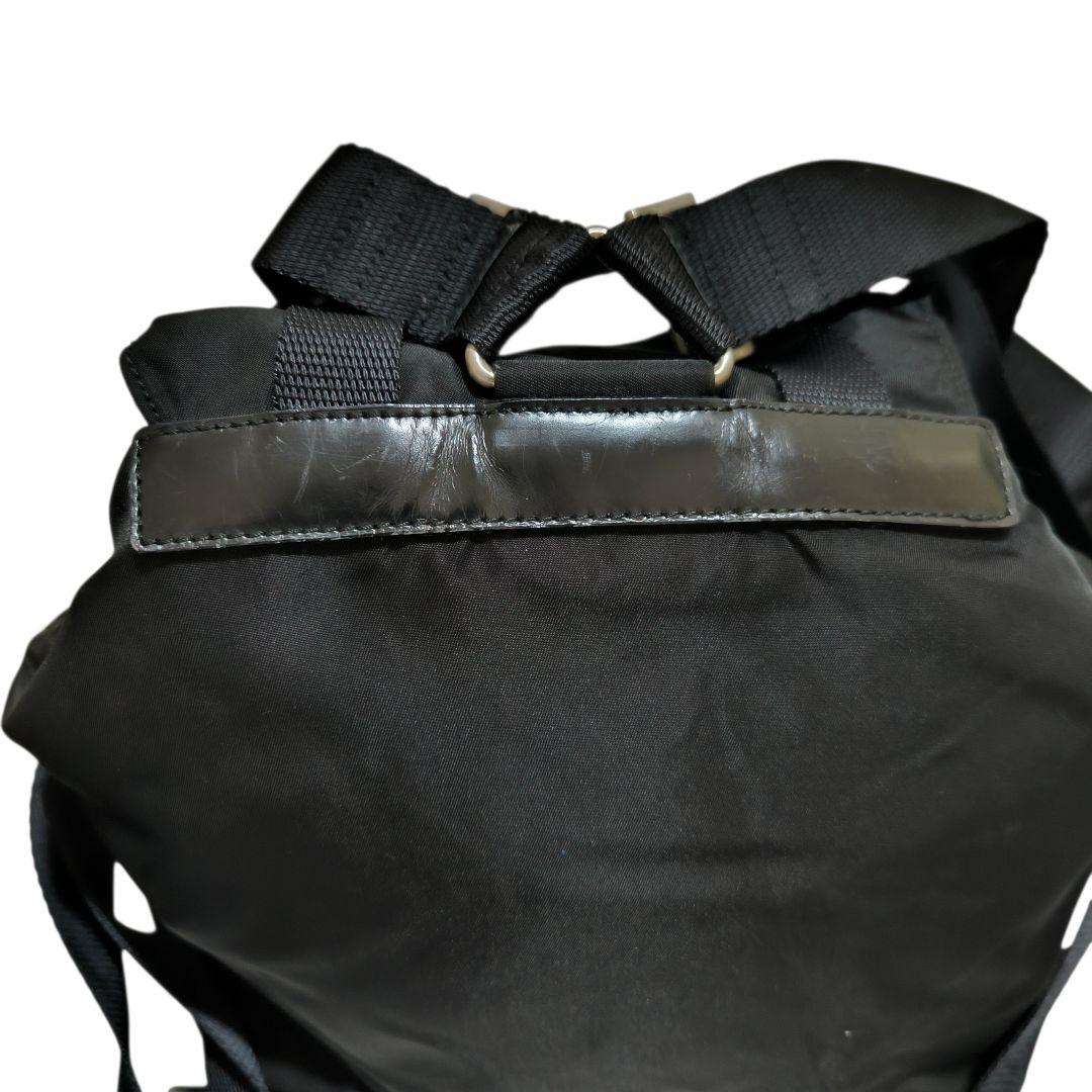 PRADA　プラダ　バックパック　ミニリュック　ナイロン　ブラック　ロゴプレート