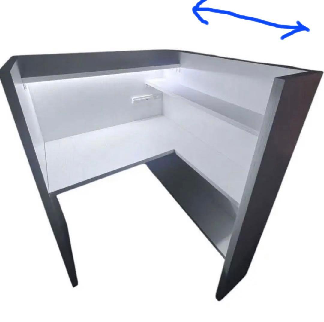 中古 おこもり個室デスク幅90 オフィス デスク 机 つくえ ホワイト ①②