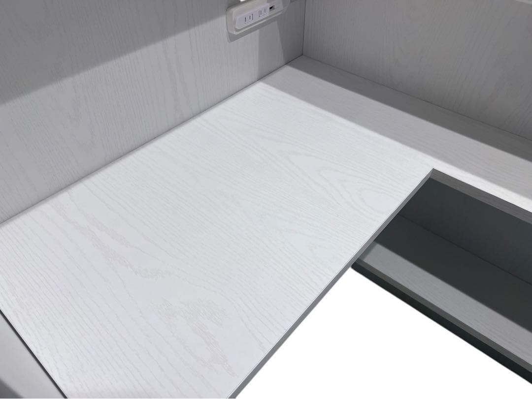 中古 おこもり個室デスク幅90 オフィス デスク 机 つくえ ホワイト ①②