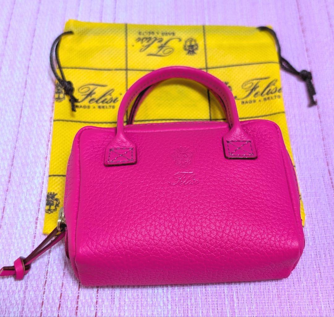 ipusuke様/Felisi 本革ポーチ/フーシャピンク