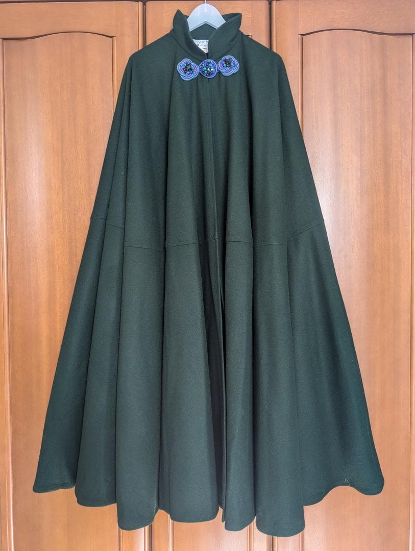 Yves saint laurent rive gaucheグリーンロングマント