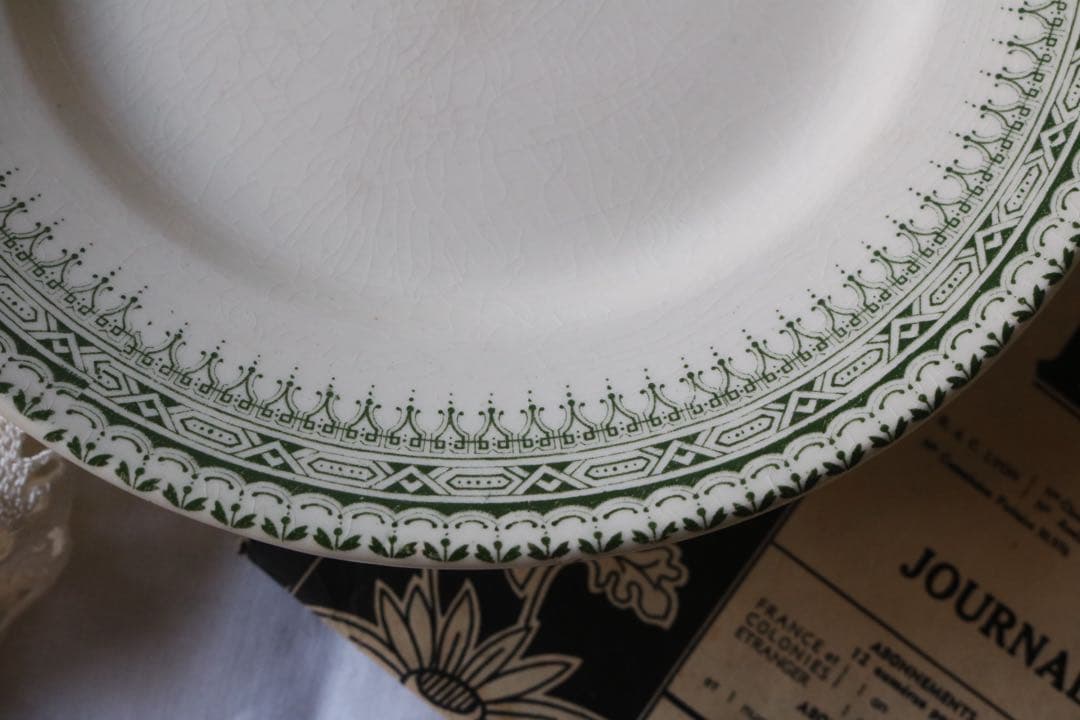 グリーン　コンポティエ　ケーキ台　クレールフォンテーヌ　ジャスミン