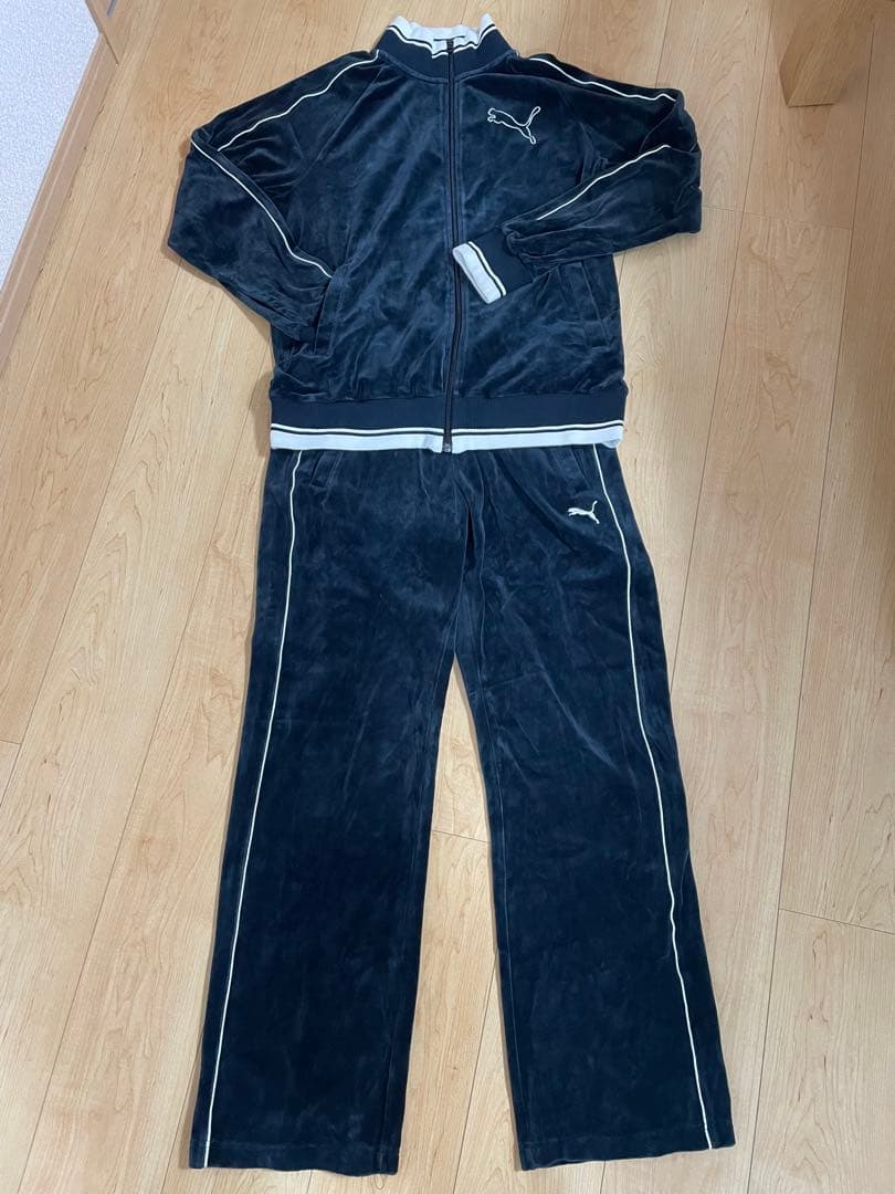 プーマ　PUMA ベロア 上下セットアップ　ジャージ ブラック L