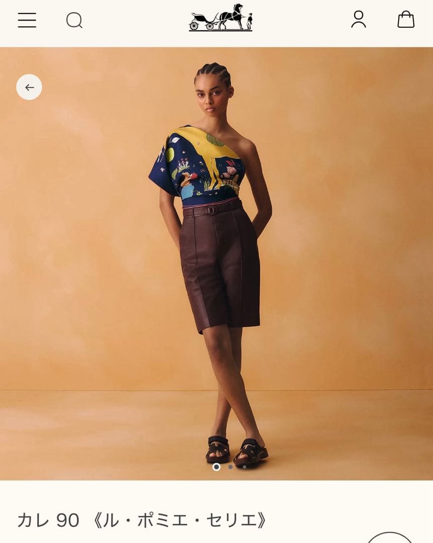 新品未使用】エルメス 2026SS カレ90 ル・ポミエ・セリエ ネイビー