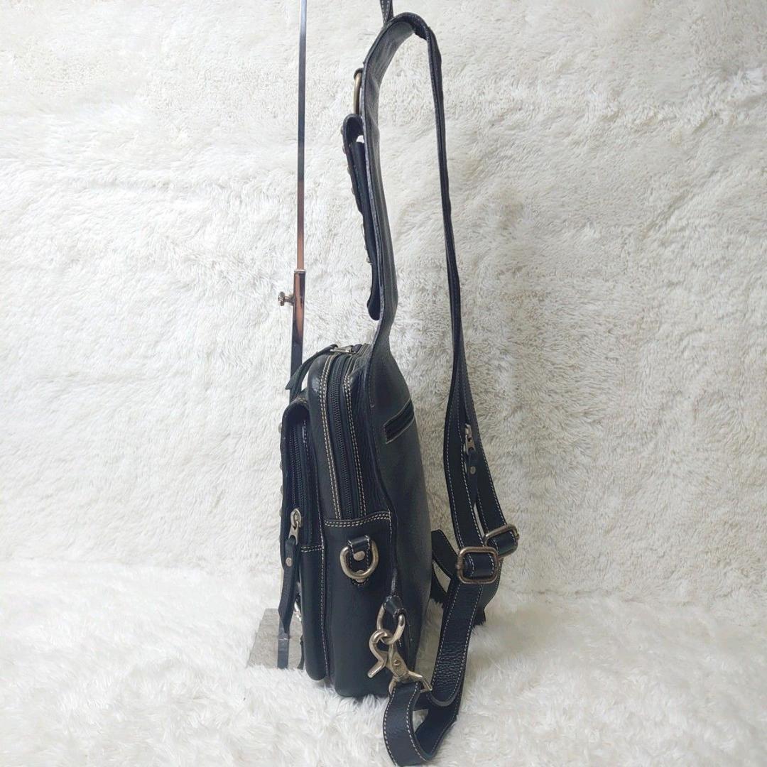 美品】WILD HEARTS ボディバッグ アメリカン バイカー ショルダ 黒