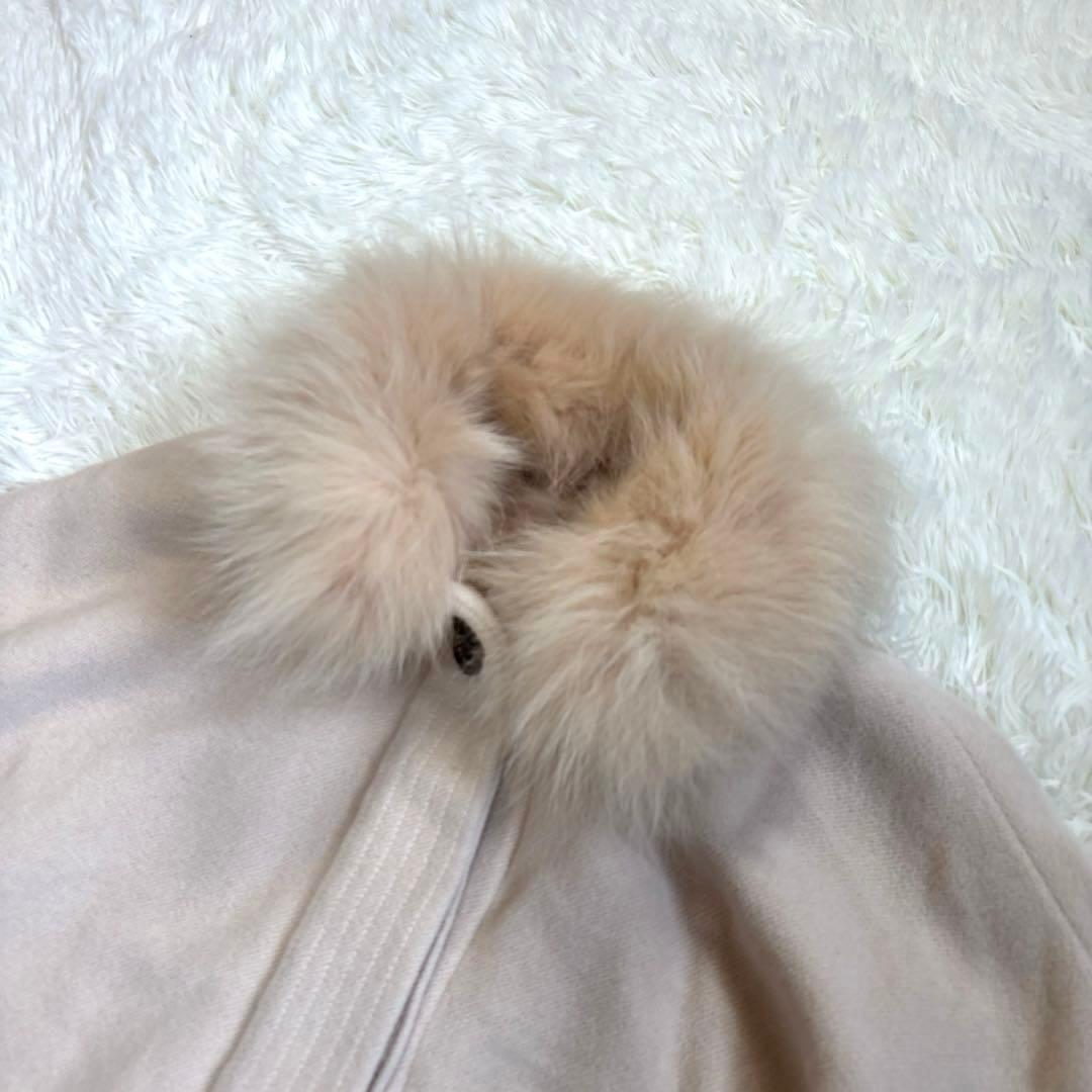 Sov. ポンチョコート　フォックスファー　アンゴラ　ピンクベージュ　ケープ