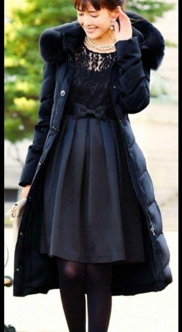 フォックスファー付きロングダウンコート／ タグ付未使用品