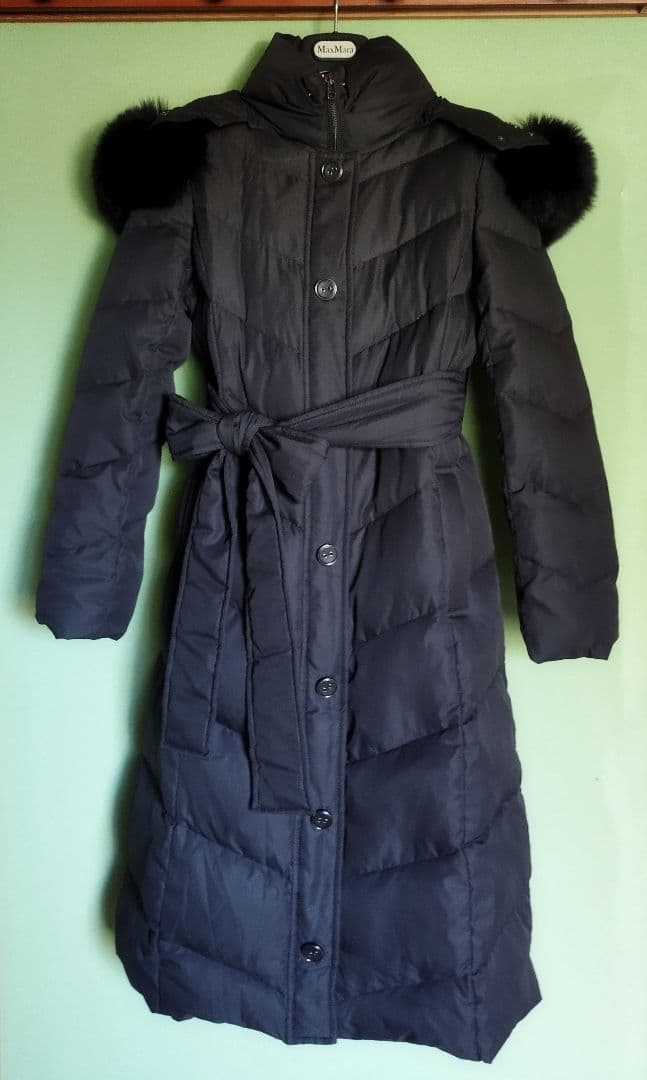 フォックスファー付きロングダウンコート／ タグ付未使用品