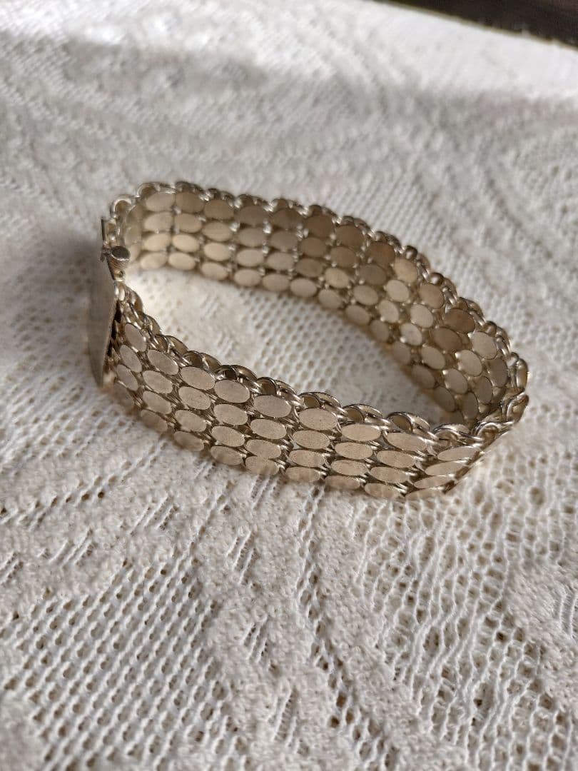 銀細工工芸品ブレスレット、ヴィンテージ、シルバー約31.4g、約19cm