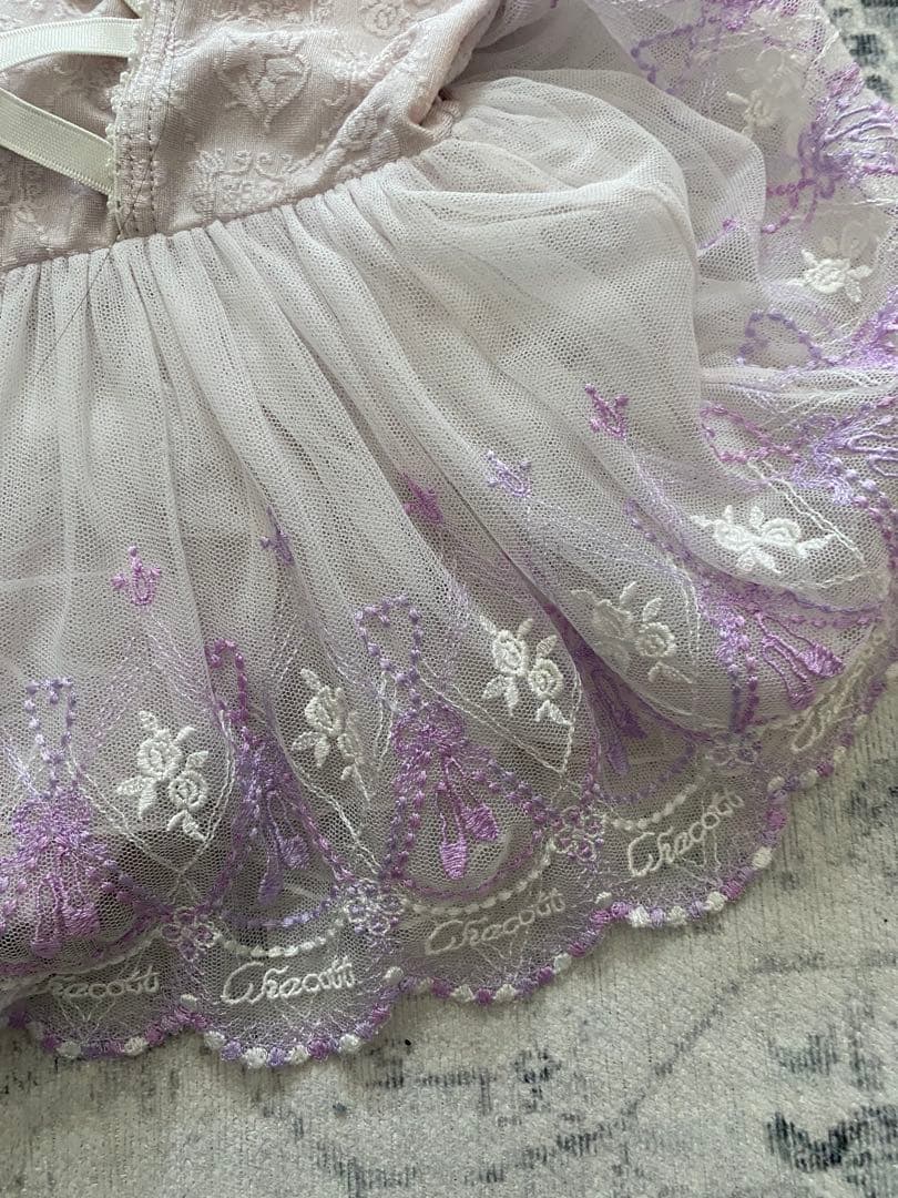 y*o様 chacott 薄紫色 レース付きレオタード 120