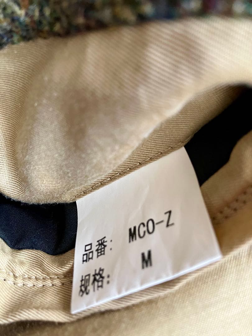 ［Harris Tweed］高級ウール100%ヘリンボーン柄ステンカラーコートM