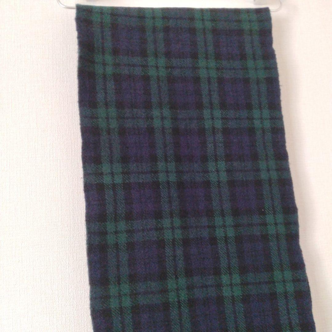 コムデギャルソンオム 縮絨 ウール マフラー ストール タータンチェック 緑 紺