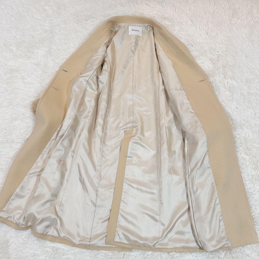 美品　グレースコンチネンタル　ビーバーウールロングコート　イエロー　36