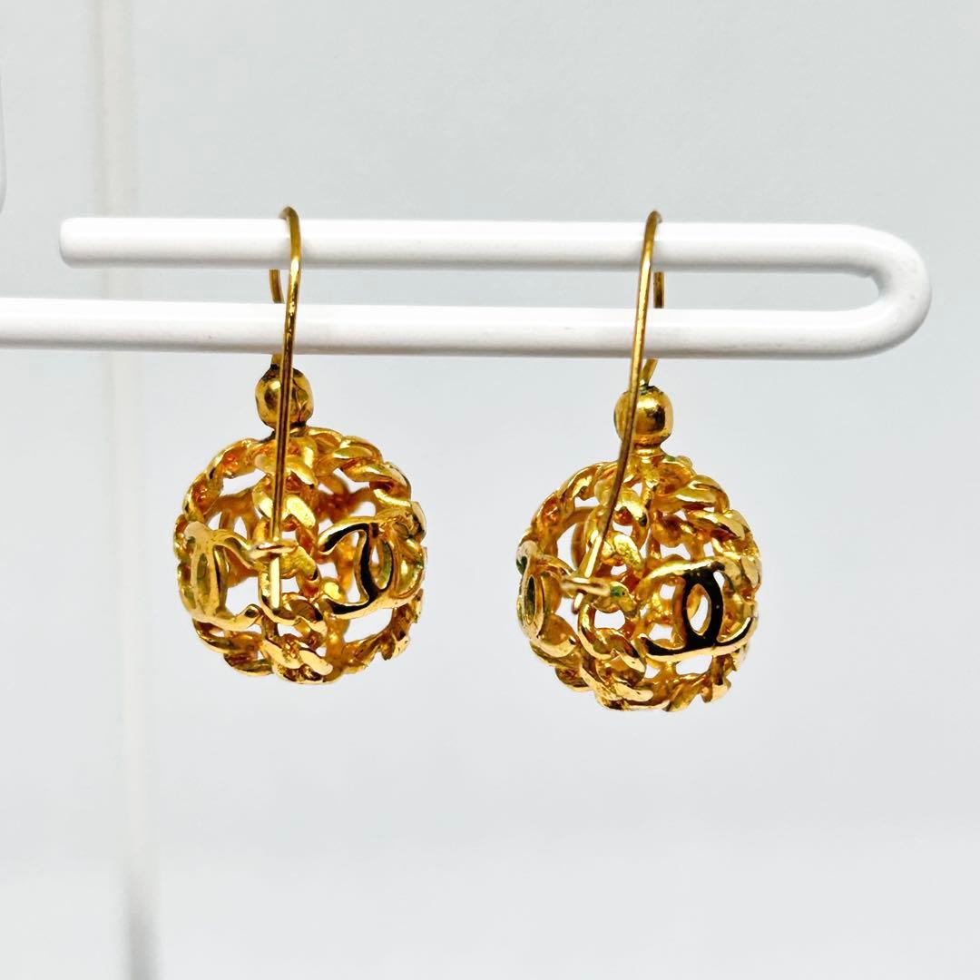 CHANEL シャネル ココマーク チェーンモチーフ ボールピアス ヴィンテージ