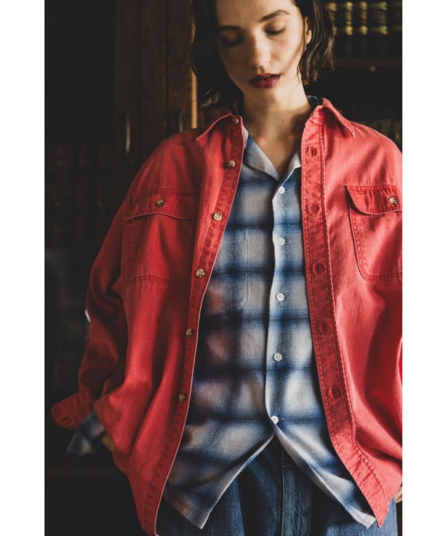 トップス 25AW BEAMS PLUS -Open Collar Ombre Shirt