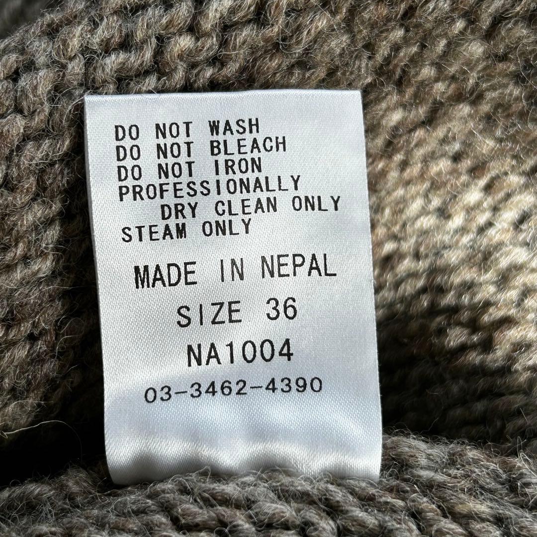 シェアスピリット ウールポンチョ フード付 茶 ネパール製 新品未着用