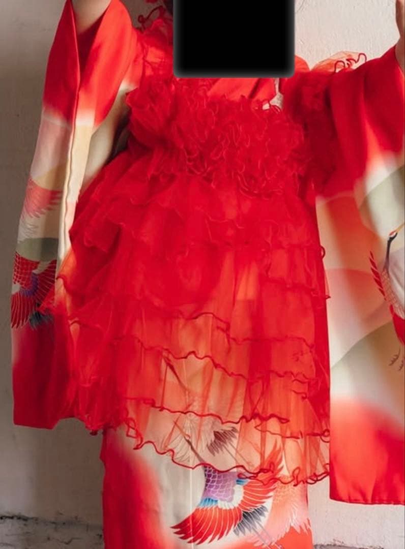 【未使用】レース被布　チュール被布　753 着物　被布ドレス