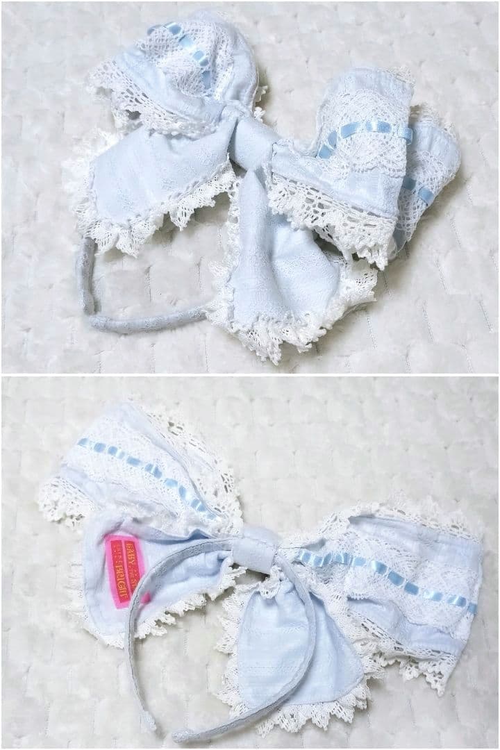 からみ3段ティアードジャンパースカート カチューシャセット サックス