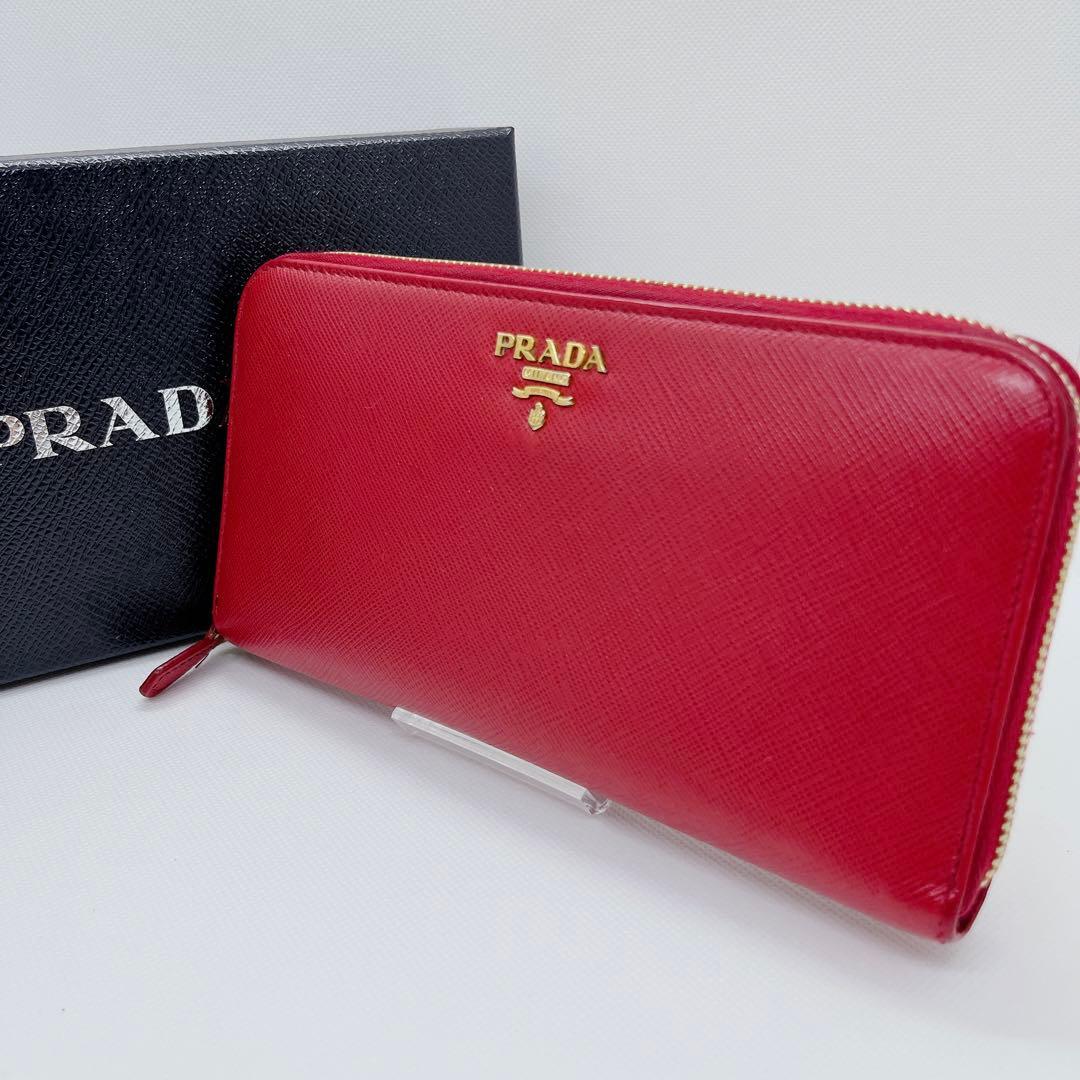 最終値下げ☆PRADA プラダ 長財布サフィアーノレッド