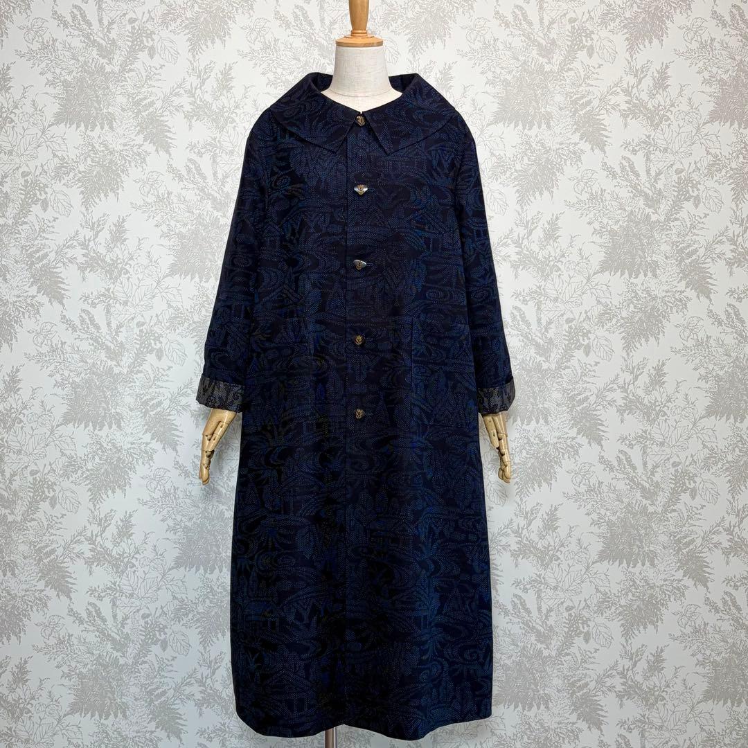 着物リメイク大島紬と結城紬のリバーシブルコート