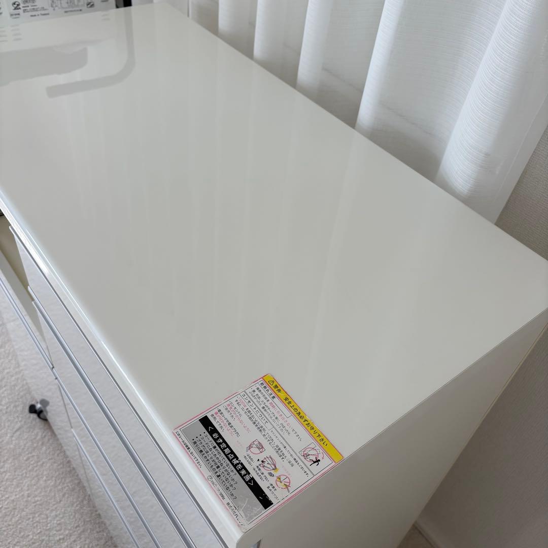 パモウナ キッチンカウンター 白 キャスター付き