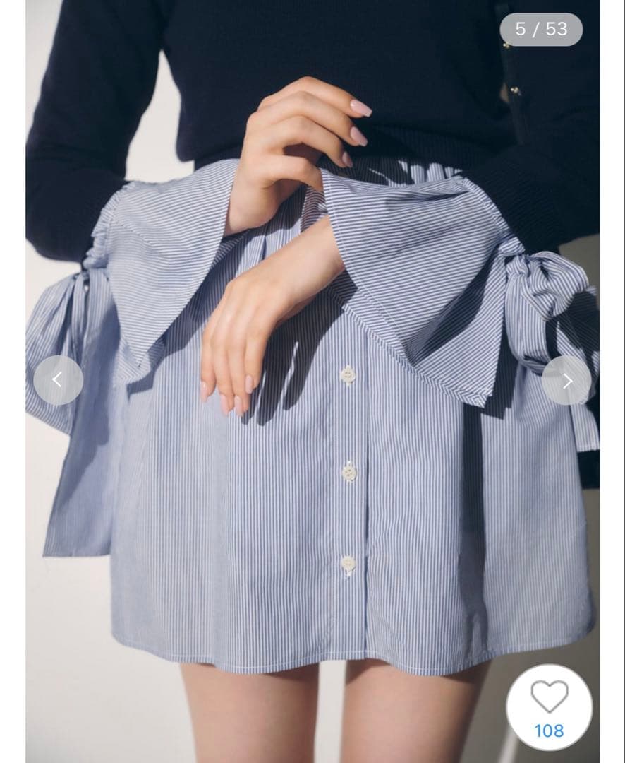 スナイデル　今期新作　ニットセットブローチ付きミニシャツワンピース