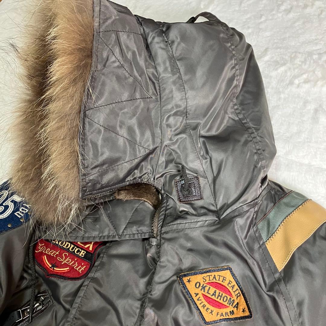 【お達様】2XL未使用級✨AVIREX完売✨N-3BフライトJK ラクーンファー