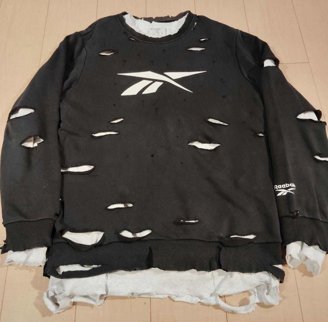 Reebok ダメージスウェット L ブラック 松村北斗常田大希 - メルカリ