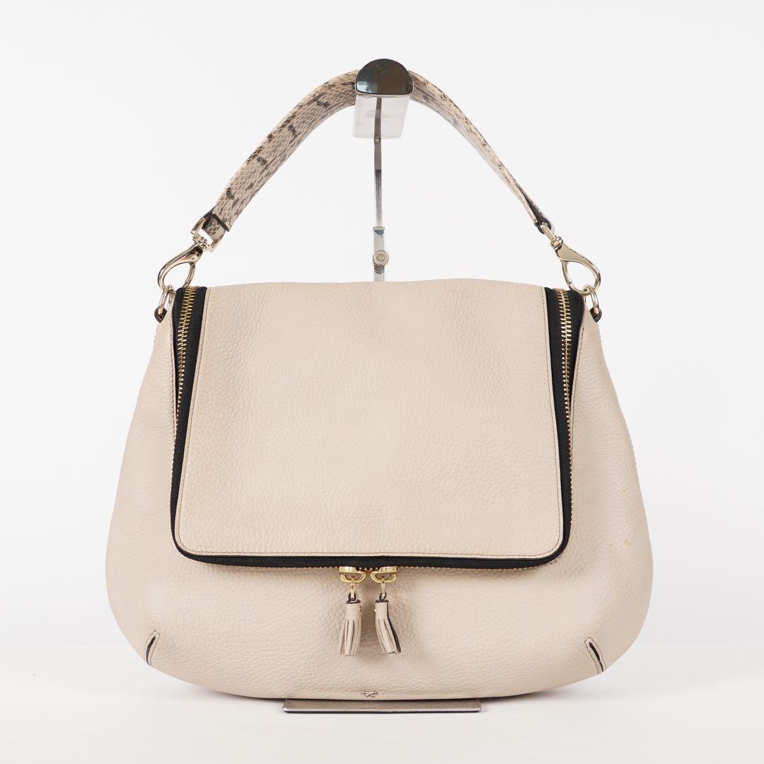 【極美品✨】アニヤハンドマーチ マキシジップ カード付き ハンドバッグ ベージュ