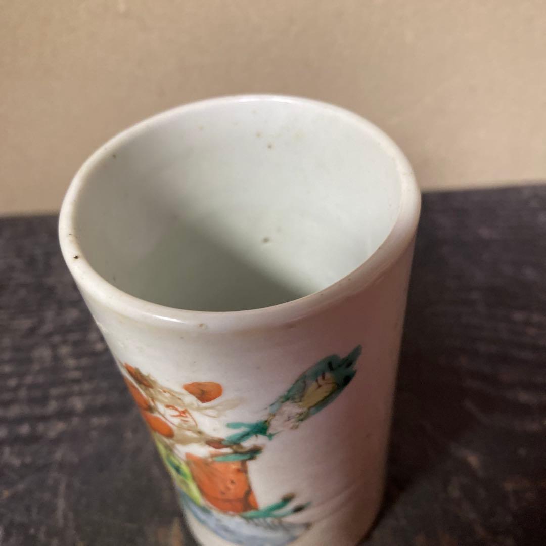 中国古玩 粉彩人物文湯呑