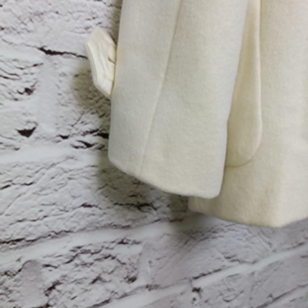 美品■BURBERRY LONDON アンゴラ混 ウールコート ホワイト