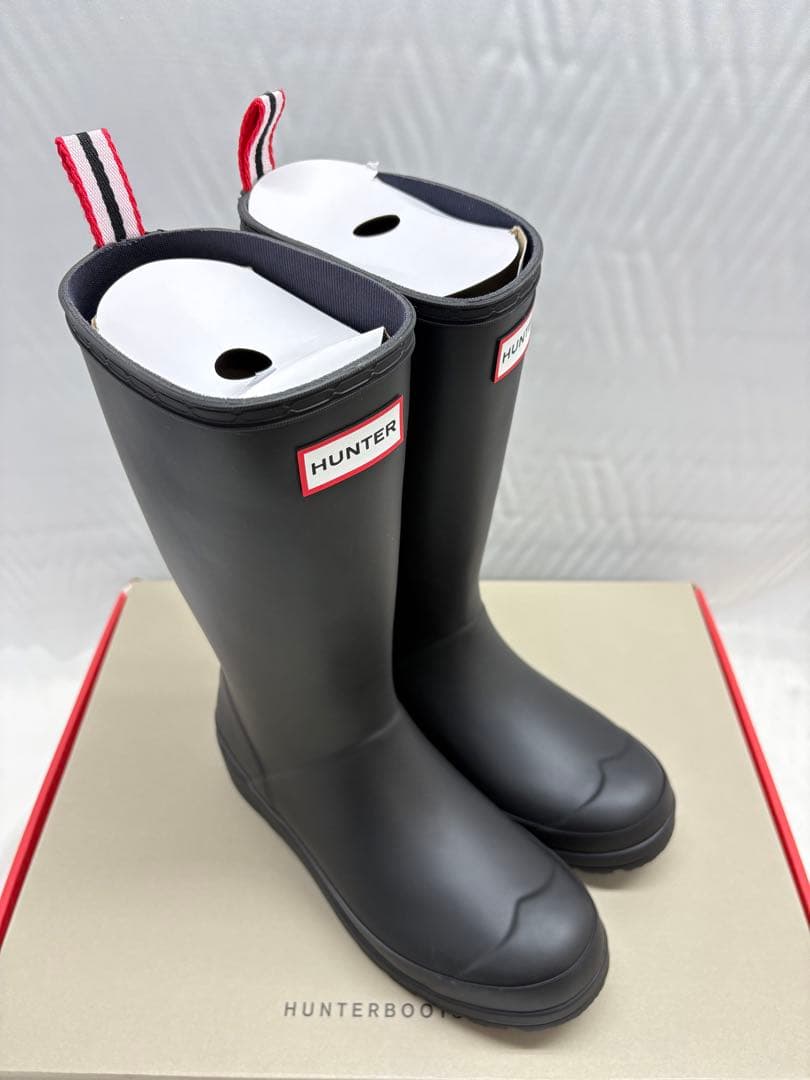 ②未使用 ハンター プレイブーツ トール レインブーツ ブラック　黒 23cm