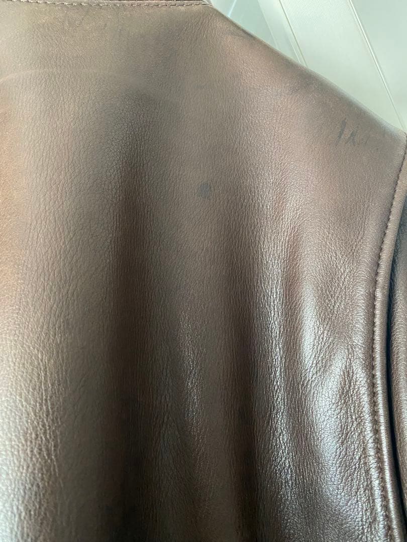 USA製ビームスプラスシングルライダースジャケット茶Mサイズ